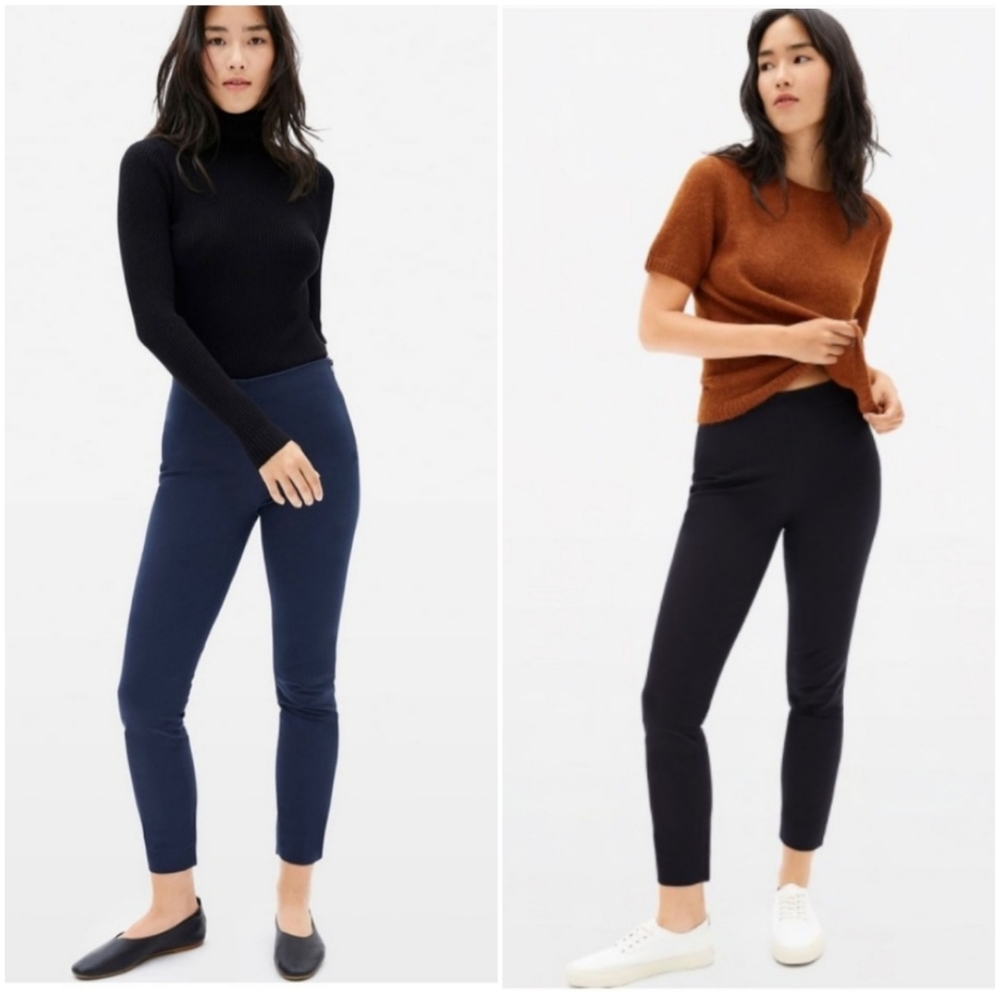 EVERLANE *2* The Side-Zip stretch cotton pant in Black + Navy